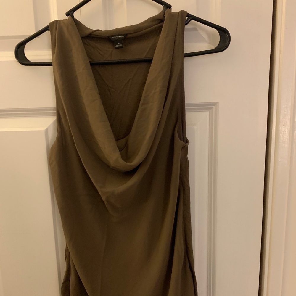 Pullover top soft knit cowl neck crepe feel